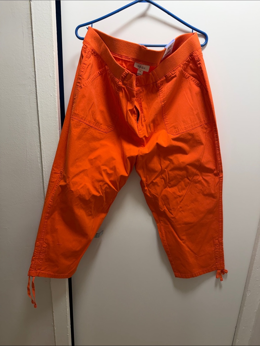 Style & Co. Bright Orange Capris with Drawcord Hems